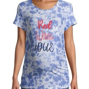 Time & Tru Blue Tie-Dye Maternity T-Shirt Women’s Size XL